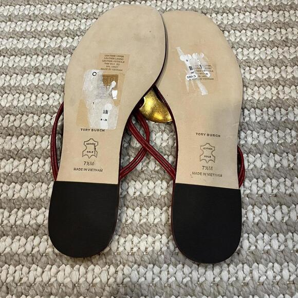 Tory Burch Women's Patos Leather Sandals - Picture 7 of 7